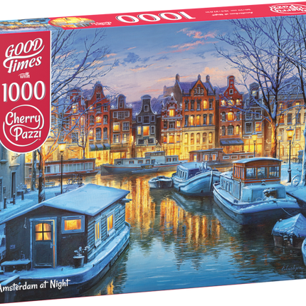 CherryPazzi Amsterdam at Night Puzzel 1000 Stukjes