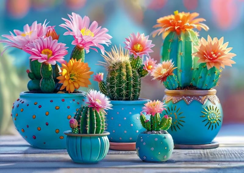 CherryPazzi Bloomy Cactus Fireworks Puzzel 1000 Stukjes