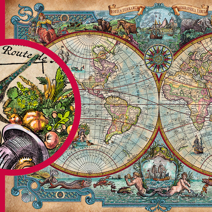 CherryPazzi Great Discoveries World Map Puzzel 2000 Stukjes