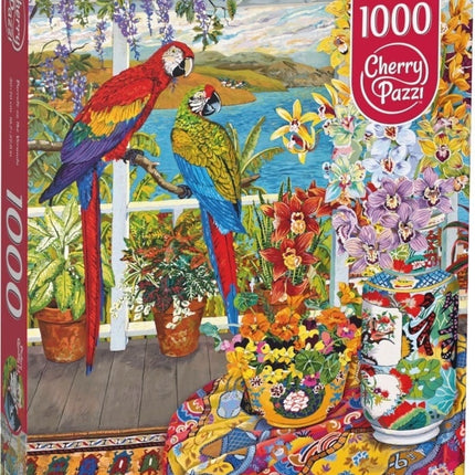 CherryPazzi Parrots on the Veranda Puzzel 1000 Stukjes