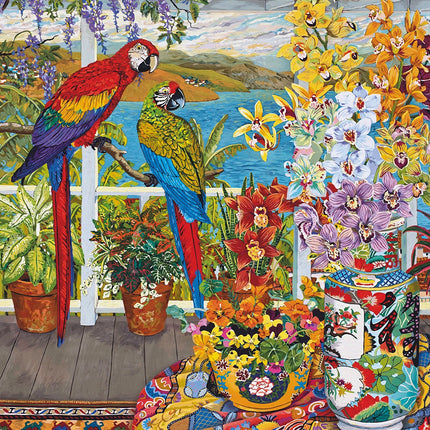 CherryPazzi Parrots on the Veranda Puzzel 1000 Stukjes