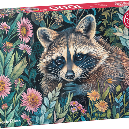 CherryPazzi Raccoon in Flowers Puzzel 1000 Stukjes