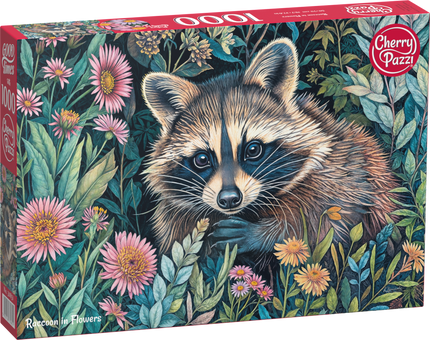 CherryPazzi Raccoon in Flowers Puzzel 1000 Stukjes