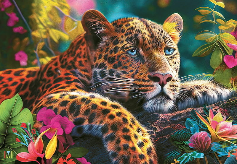 CherryPazzi Reclining Leopard Puzzel 500 Stukjes