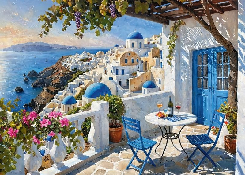 CherryPazzi Santorini Blues Puzzel 1000 Stukjes