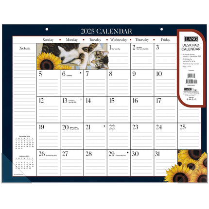 LANG American Cat Deskpad Kalender 2025