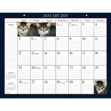 LANG American Cat Deskpad Kalender 2025