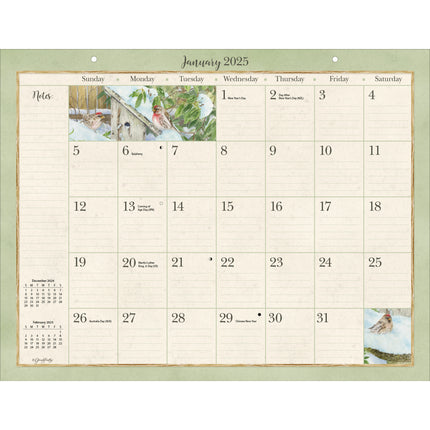 LANG Birds in the Garden Deskpad Kalender 2025