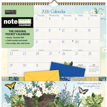 LANG Botanical Gardens Pocket Note Nook Kalender 2026