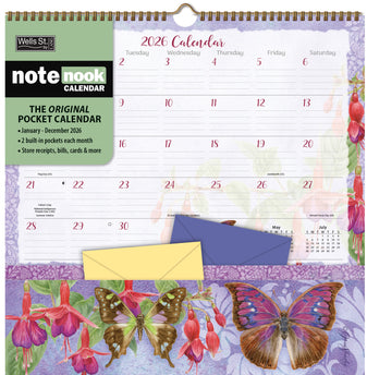 LANG Butterflies Pocket Note Nook Kalender 2026