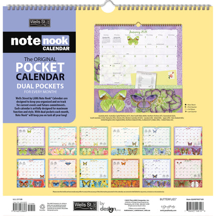 LANG Butterflies Pocket Note Nook Kalender 2026