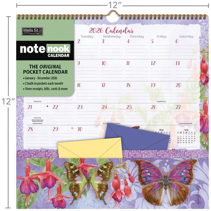 LANG Butterflies Pocket Note Nook Kalender 2026