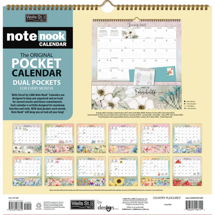 LANG Country Pleasures Note Nook Kalender 2025