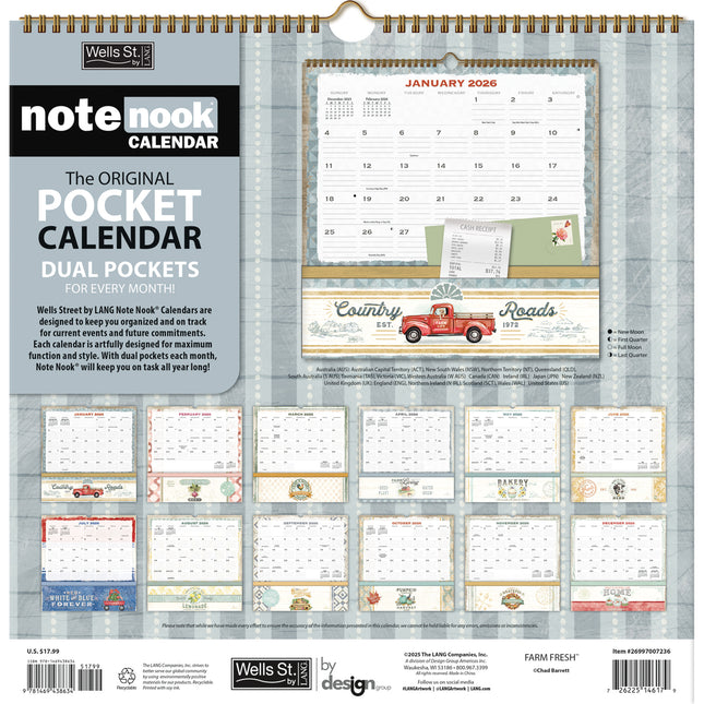 LANG Farm Fresh Note Nook Kalender 2026