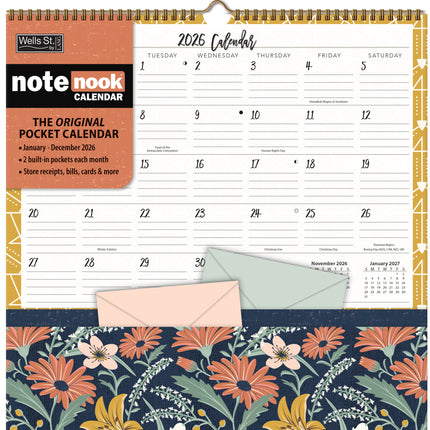 LANG Flora en Fauna Pocket Note Nook Kalender 2026