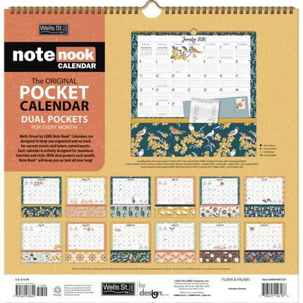 LANG Flora en Fauna Pocket Note Nook Kalender 2026