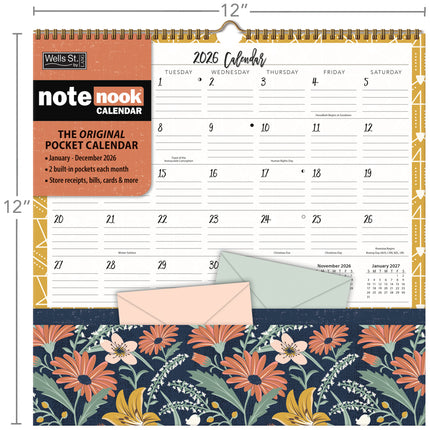 LANG Flora en Fauna Pocket Note Nook Kalender 2026