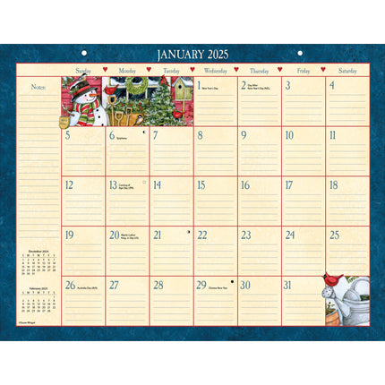 LANG Heart and Home Deskpad Kalender 2025