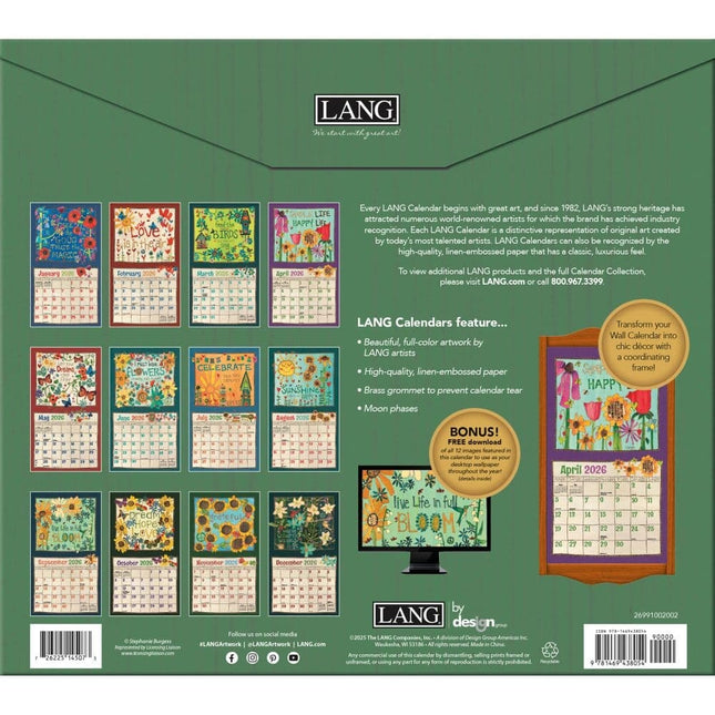 LANG Painted Peace Kalender 2026