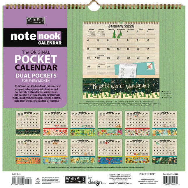 LANG Peace of Life Note Nook Kalender 2026