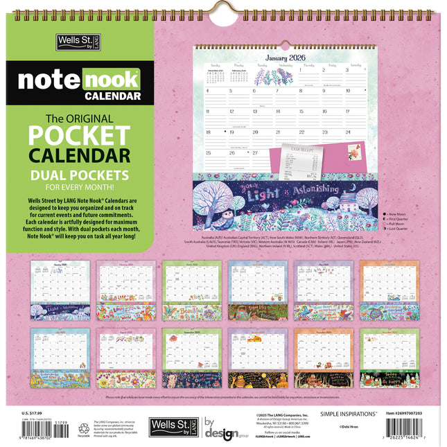 LANG Simple Inspirations Pocket Note Nook Kalender 2026