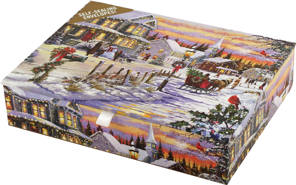 Peter Pauper Village Sleigh Ride Deluxe Doosje 20 stuks