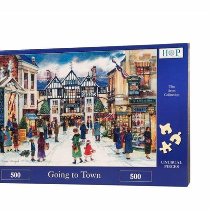 The House of Puzzles Going to Town Puzzel 500 Stukjes