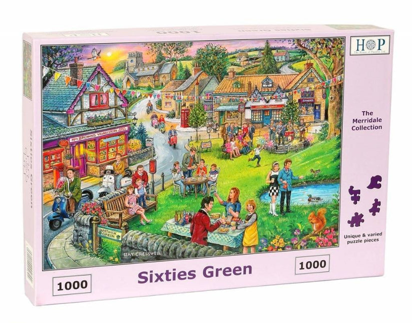 The House of Puzzles Sixties Green Puzzel 1000 stukjes