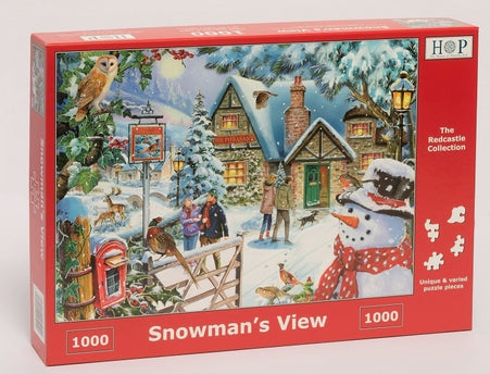 The House of Puzzles Snowman's View Puzzel 1000 stukjes