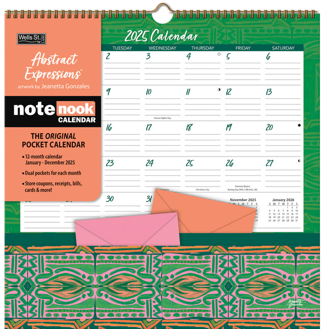 Wells st. by Lang Abstract Expressions Pocket Note Nook Kalender 2025