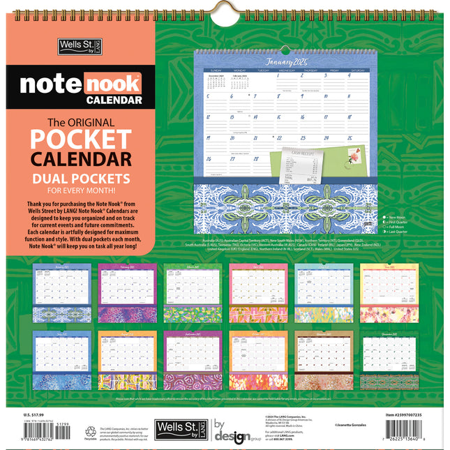 Wells st. by Lang Abstract Expressions Pocket Note Nook Kalender 2025