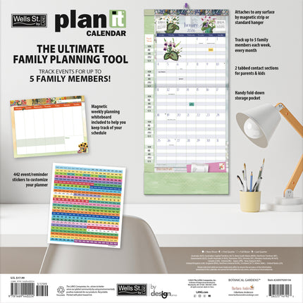 Wells st. by Lang Botanical Gardens Family Plan-It Wall Kalender (August 2025 - December 2026)