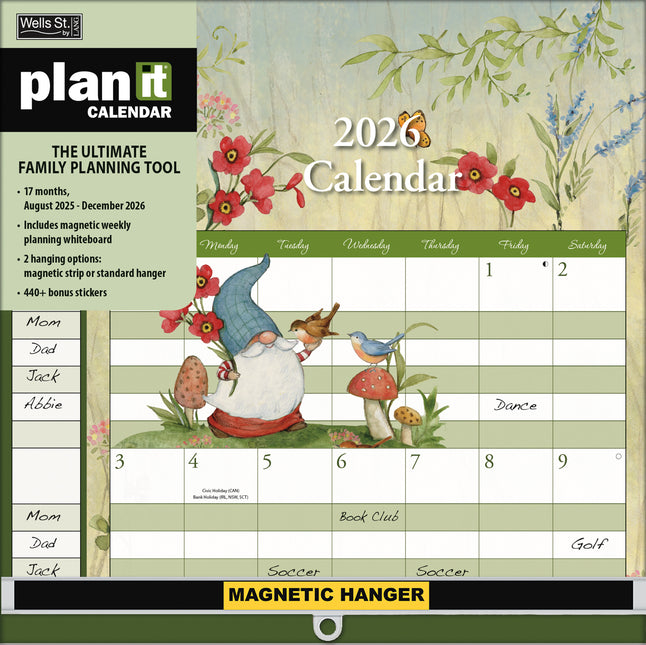 Wells st. by Lang Gnomes Family Plan-It Wall Kalender (August 2025 - December 2026)