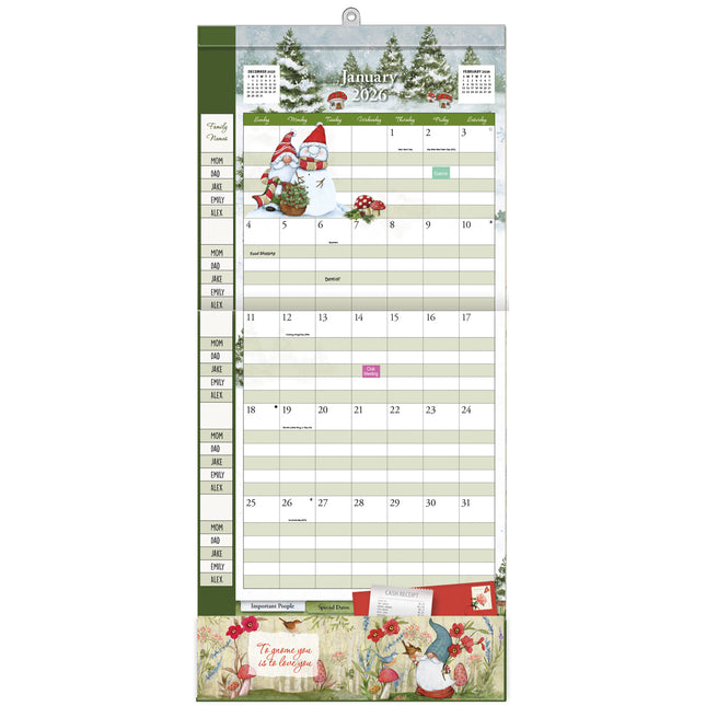 Wells st. by Lang Gnomes Family Plan-It Wall Kalender (August 2025 - December 2026)