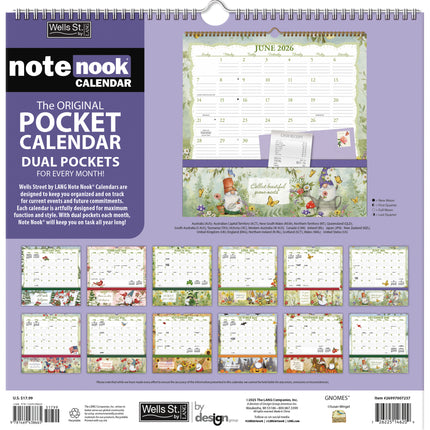 Wells st. by Lang Gnomes Pocket Note Nook Kalender 2026