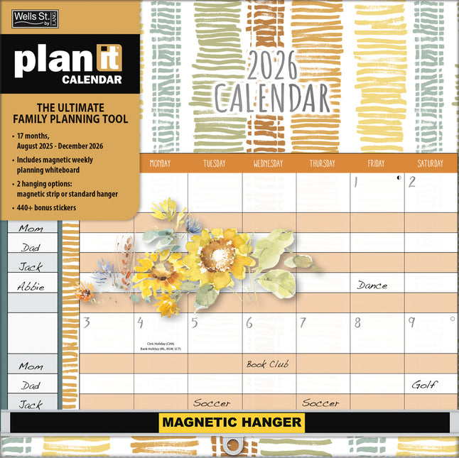 Wells st. by Lang Watercolor Plan-It Wall Kalender (August 2025 - December 2026)