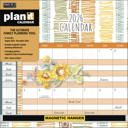 Wells st. by Lang Watercolor Plan-It Wall Kalender (August 2025 - December 2026)