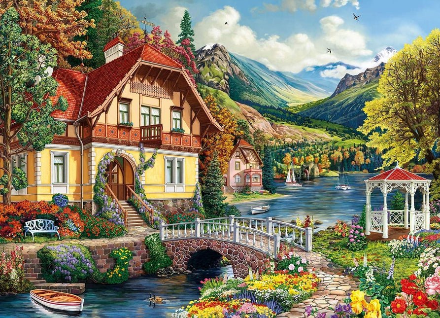 Willow Creek House by the Pond Puzzel 1000 Stukjes